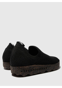 Strapless Clip Sneakers - black stretchy knit