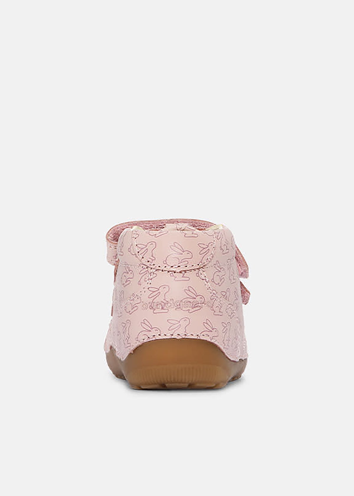 Barnens Petit Strap första stegen skor - kaninmönster, ljusrosa, Bundgaard Zero Heel