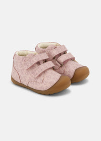 Barnens Petit Strap första stegen skor - kaninmönster, ljusrosa, Bundgaard Zero Heel