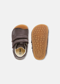 Children's barefoot shoes - first step shoes, Petit, dark brown leather