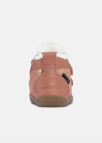 Barfotaskor för barn - Bloom vinterkängor, rosa-guld läder, tex-membran