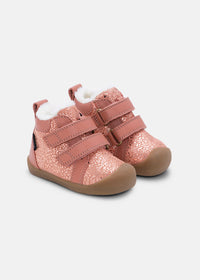 Barfotaskor för barn - Bloom vinterkängor, rosa-guld läder, tex-membran