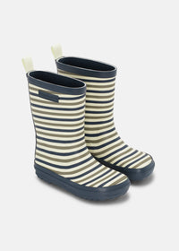 Barnens gummistövlar med tunt foder – Charly, Oceanic Stripe