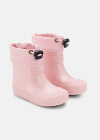 Rubber boots with warm lining - Malik Rose Sparkle, shimmering light pink