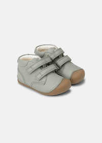 Children's barefoot shoes - first step shoes, Petit, sage green leather