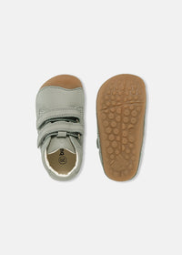 Children's barefoot shoes - first step shoes, Petit, sage green leather