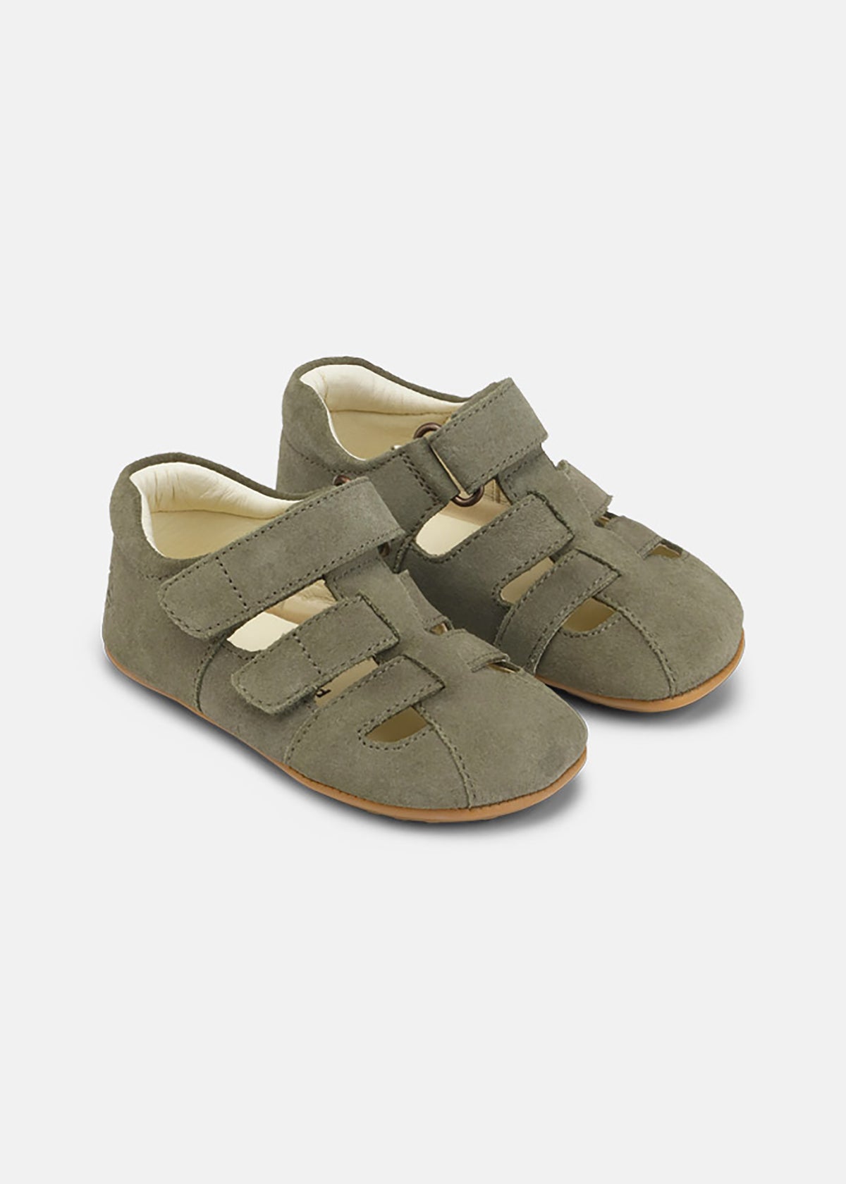 Barnens barfotssandaler - Tobias, grön läder