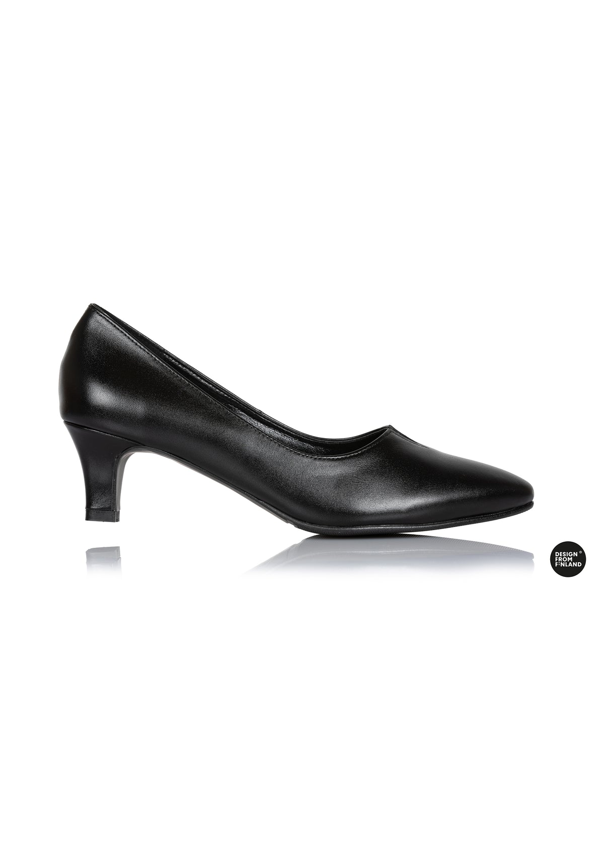 Pumps med låg klack - svart läder, v-sprund