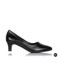 Pumps med låg klack - svart läder, v-sprund