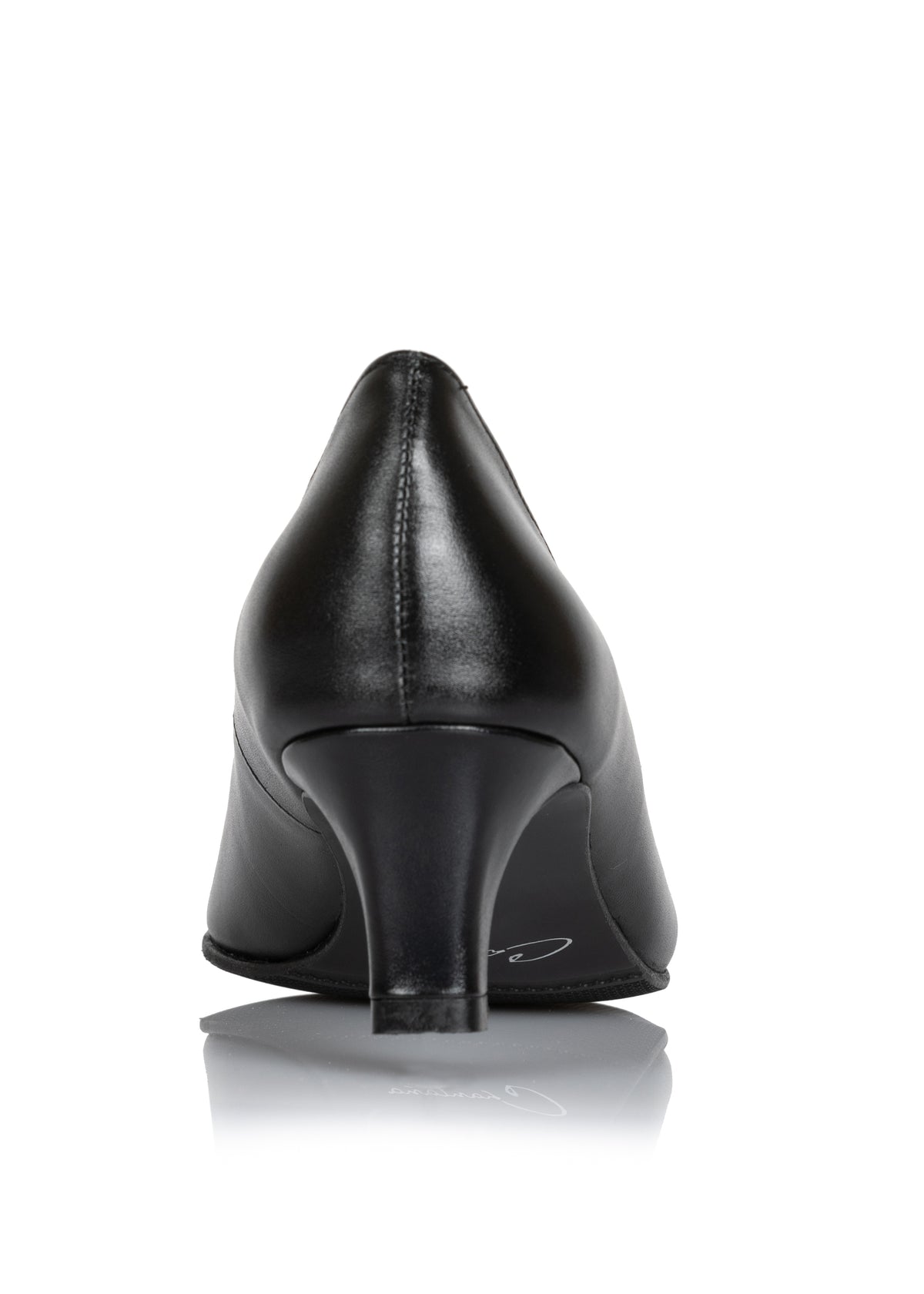 Pumps med låg klack - svart läder, v-sprund