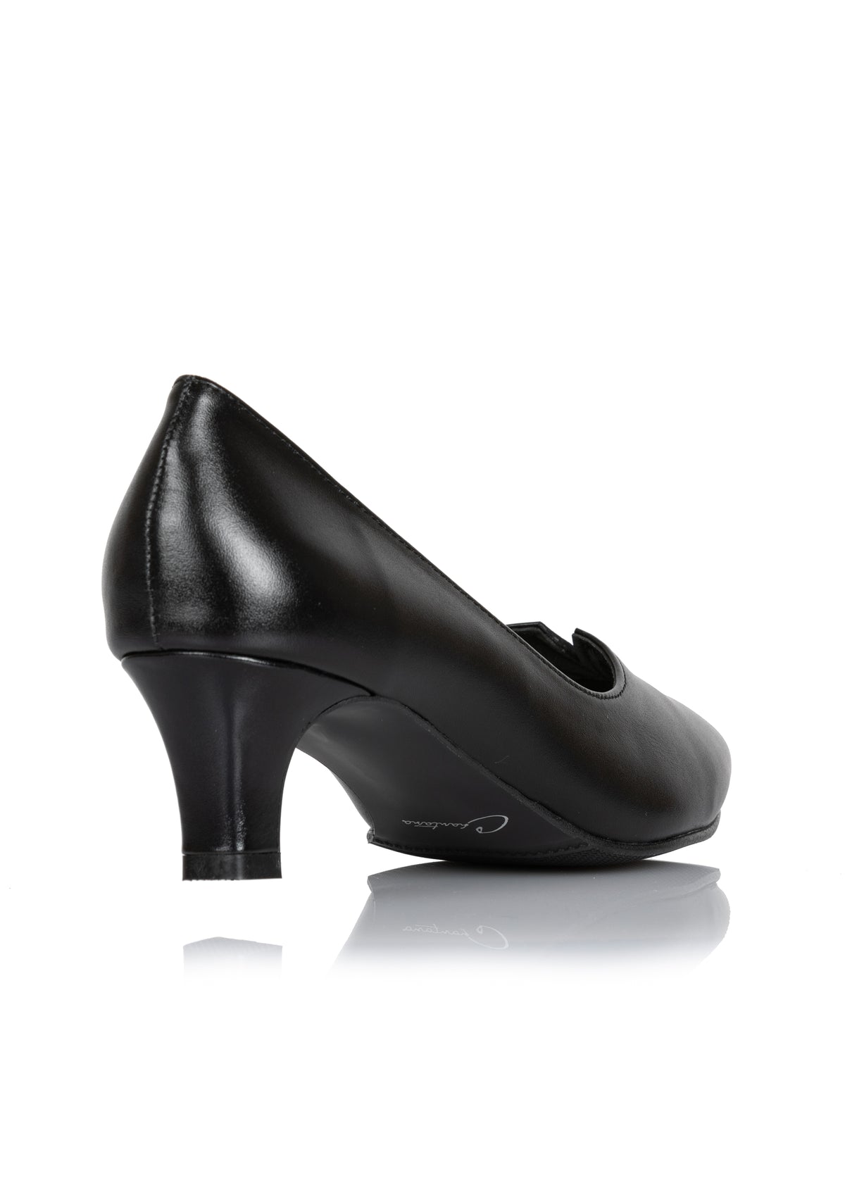 Pumps med låg klack - svart läder, v-sprund
