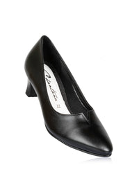 Pumps med låg klack - svart läder, v-sprund
