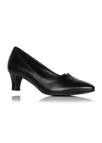 Pumps med låg klack - svart läder, v-sprund