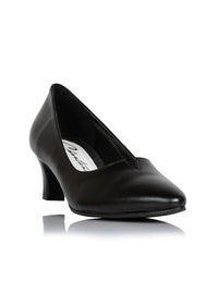 Pumps med låg klack - svart läder, v-sprund