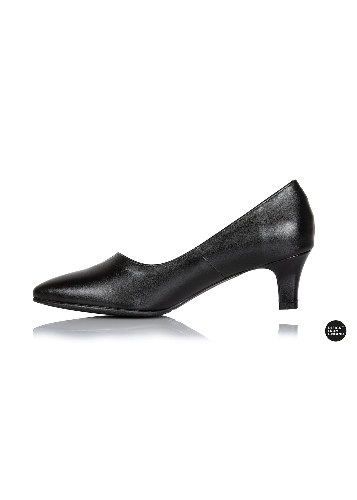 Pumps med låg klack - svart läder, v-sprund