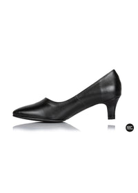 Pumps med låg klack - svart läder, v-sprund