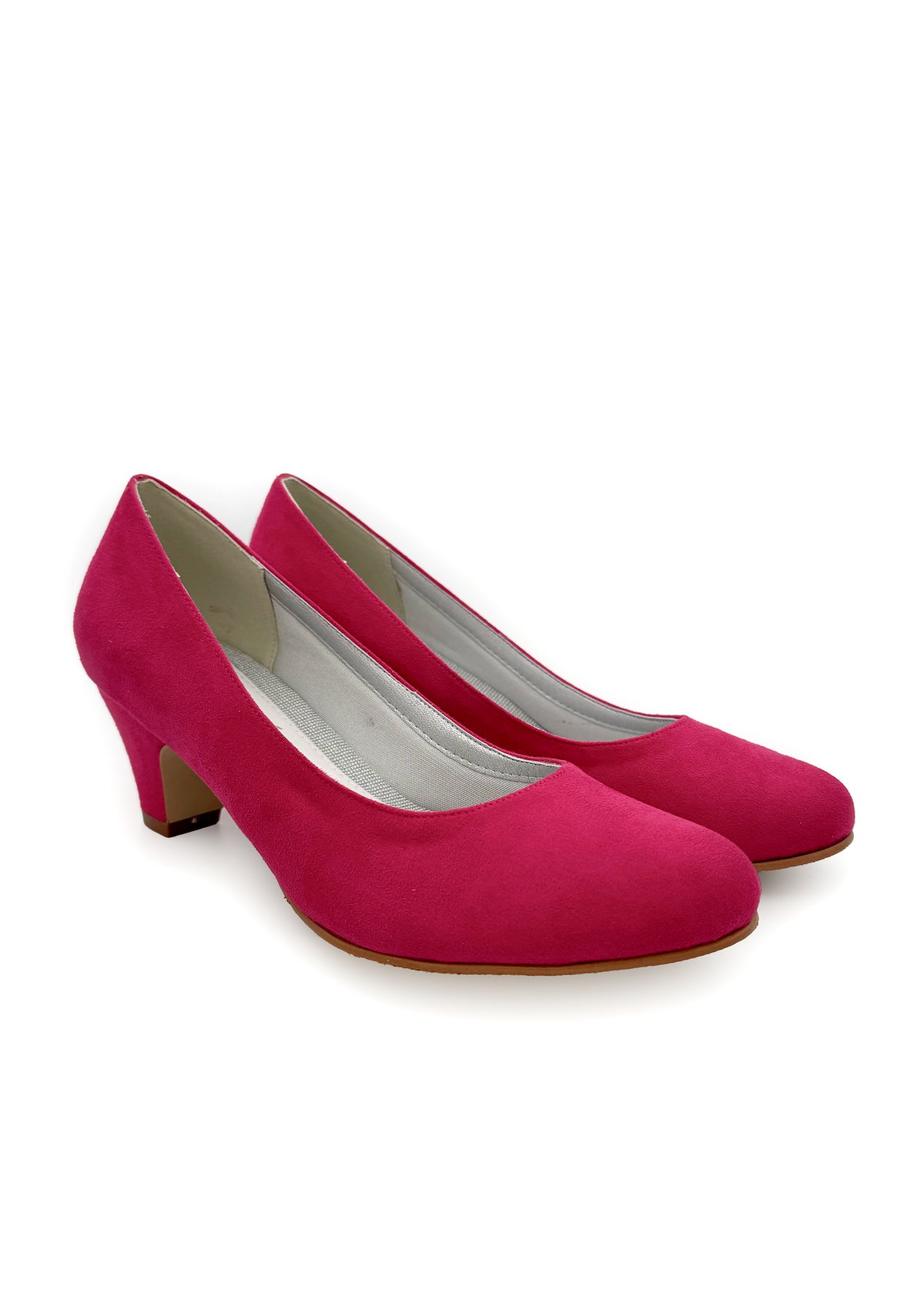 Pumps - pink fabric, wide fit