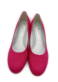 Pumps - pink fabric, wide fit