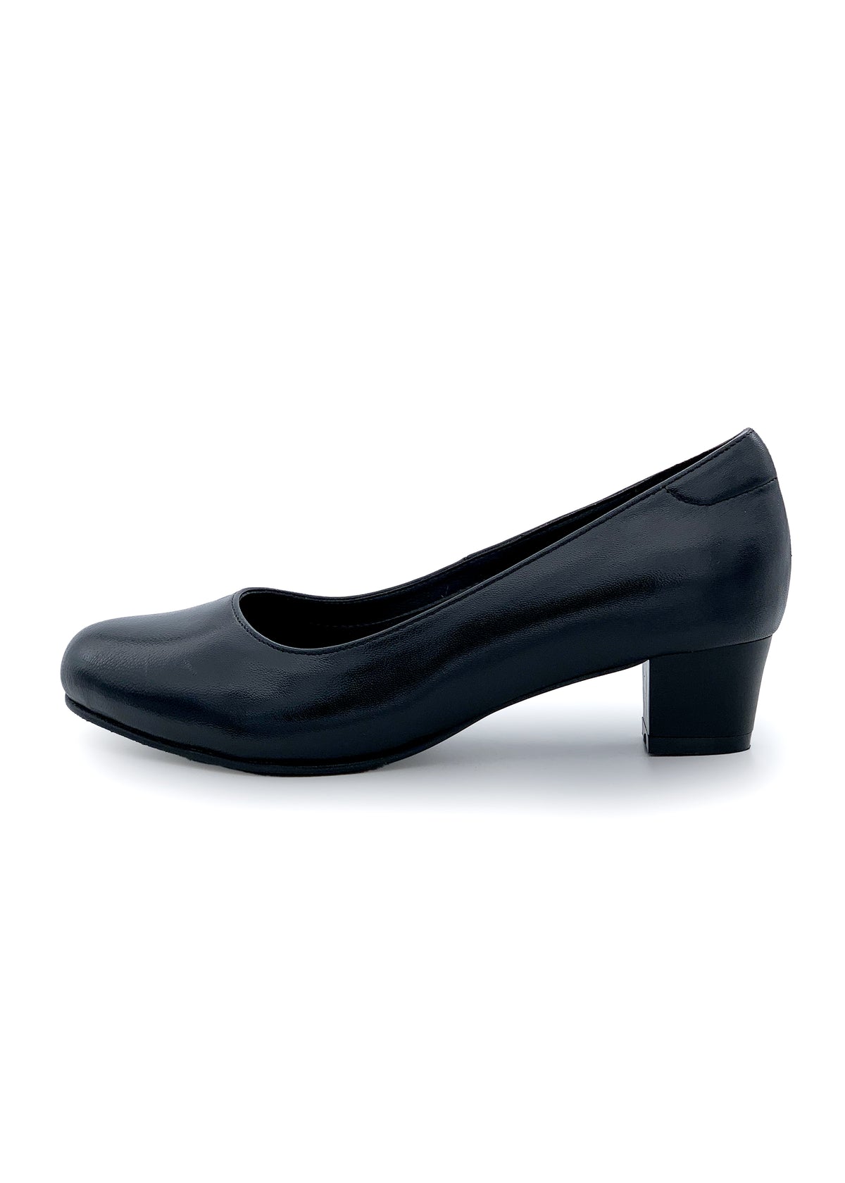 Pumps med klack - svart läder