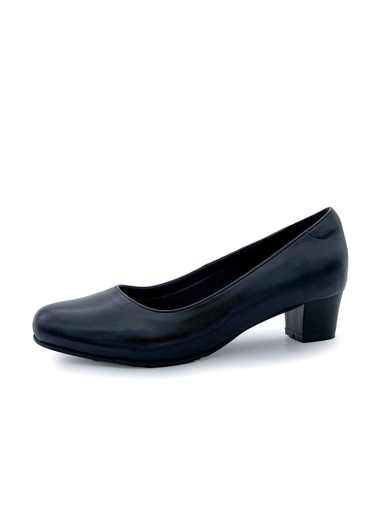 Pumps med klack - svart läder