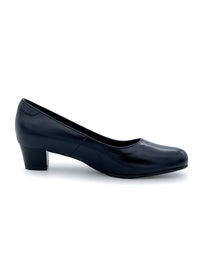 Pumps med klack - svart läder
