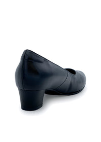 Pumps med klack - svart läder