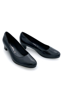 Pumps med klack - svart läder