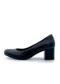 Pumps med klack - svart läder