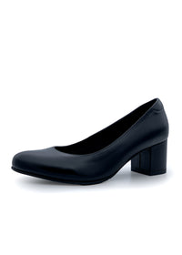 Pumps med klack - svart läder