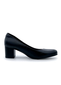 Pumps med klack - svart läder