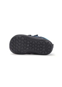 Children's barefoot sneakers - dark blue patterned fabric, Velcro