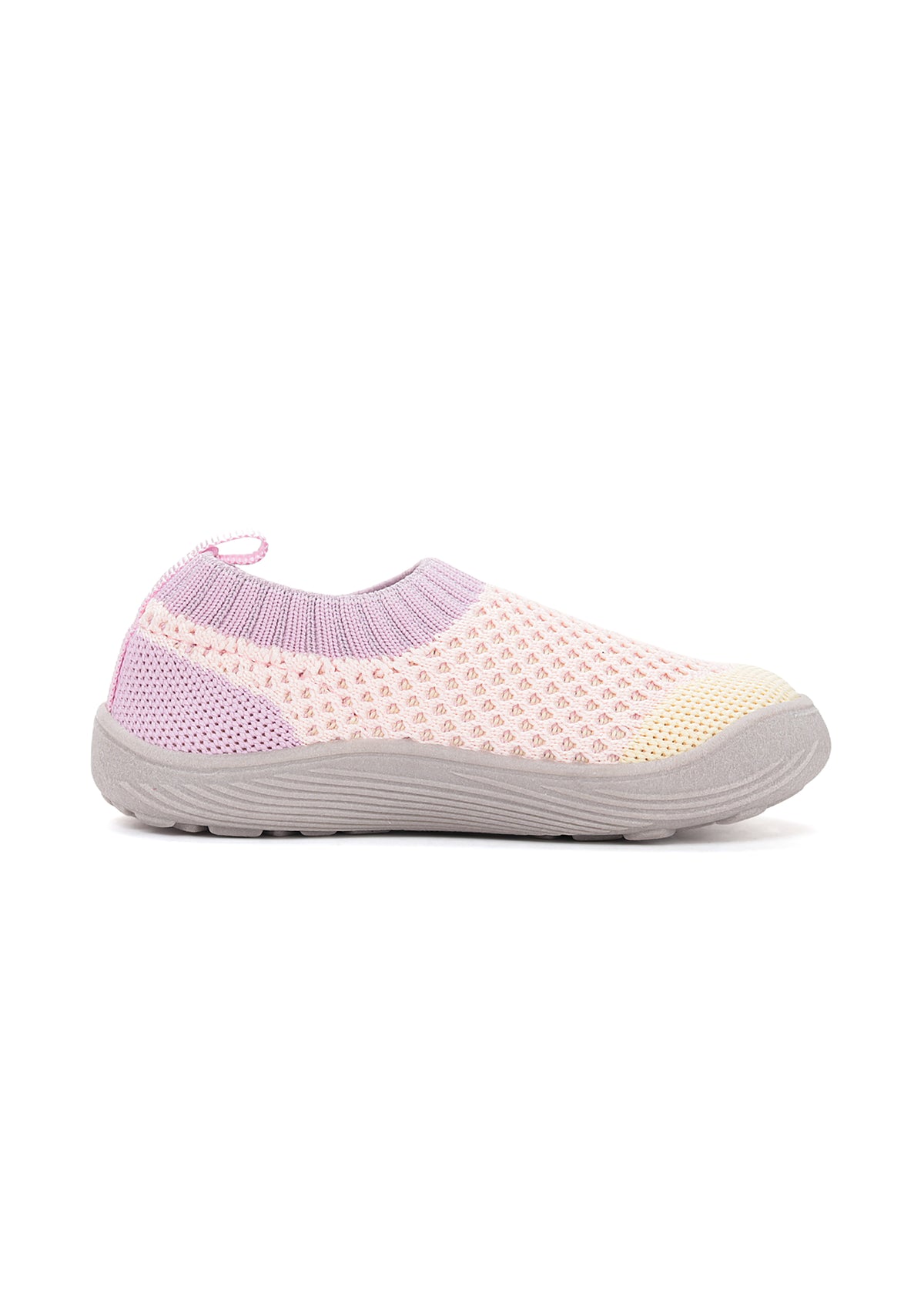 Children's barefoot sneakers - light pink fabric, laceless