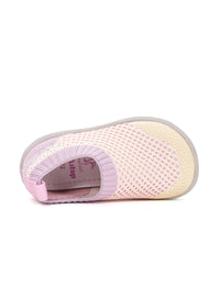 Children's barefoot sneakers - light pink fabric, laceless