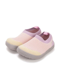 Children's barefoot sneakers - light pink fabric, laceless
