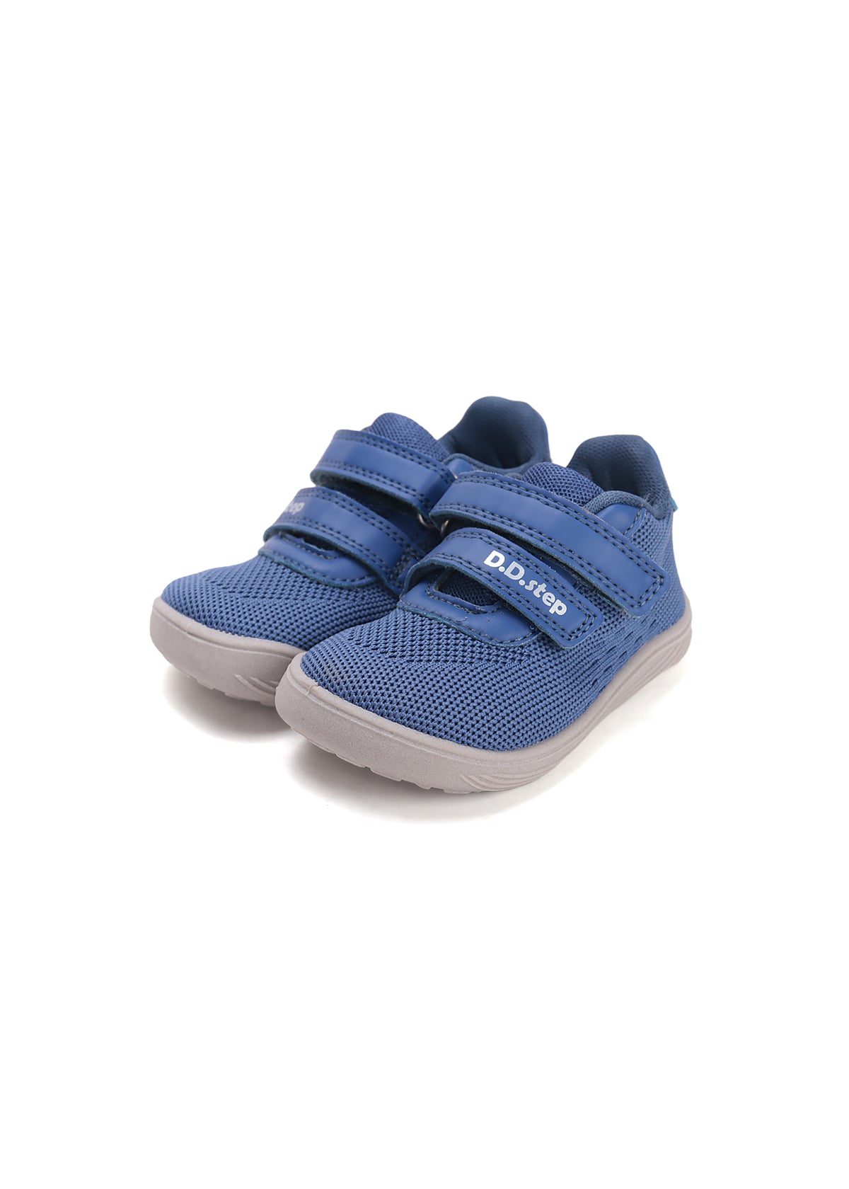 Children's barefoot sneakers - blue fabric, velcro