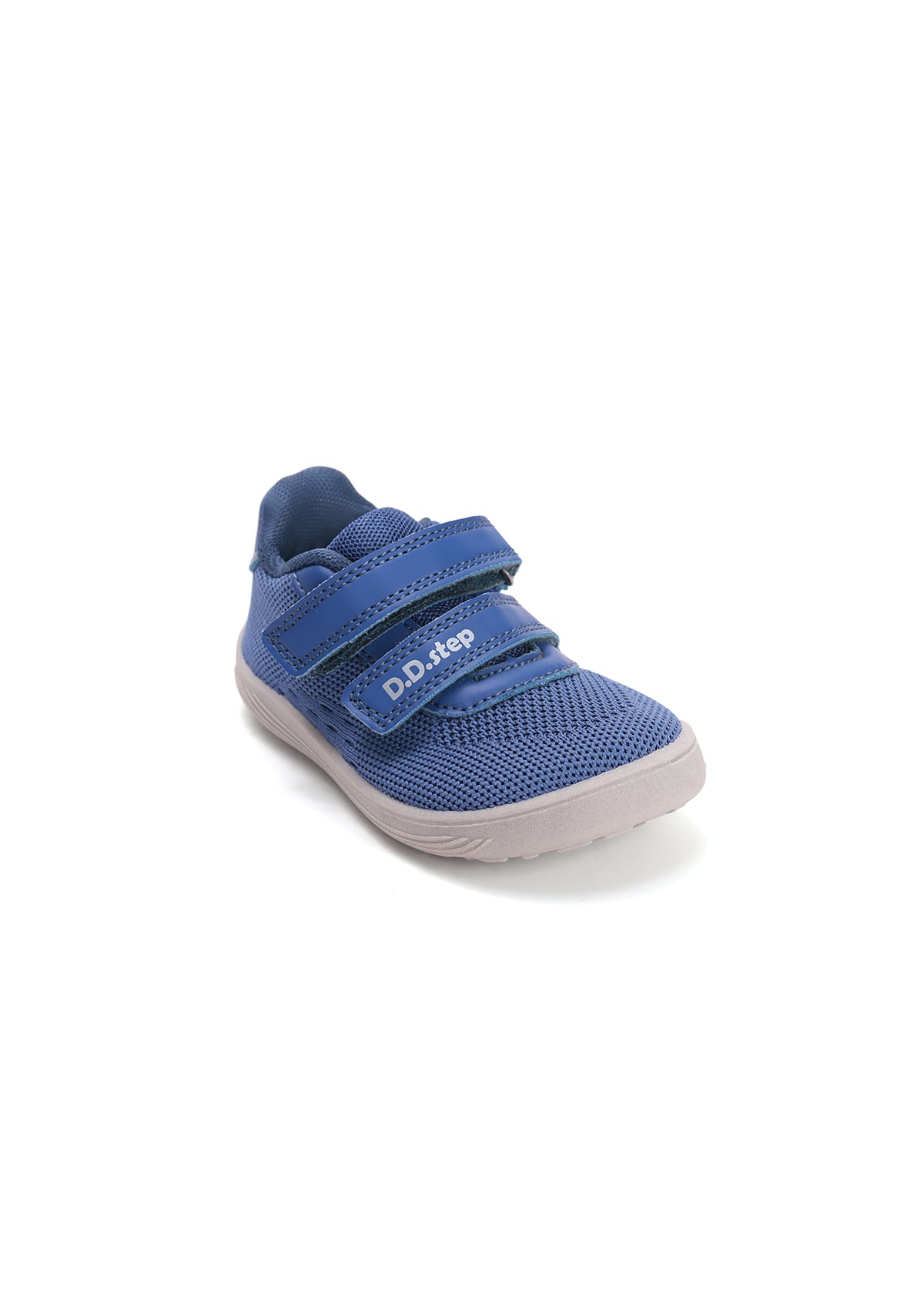 Children's barefoot sneakers - blue fabric, velcro