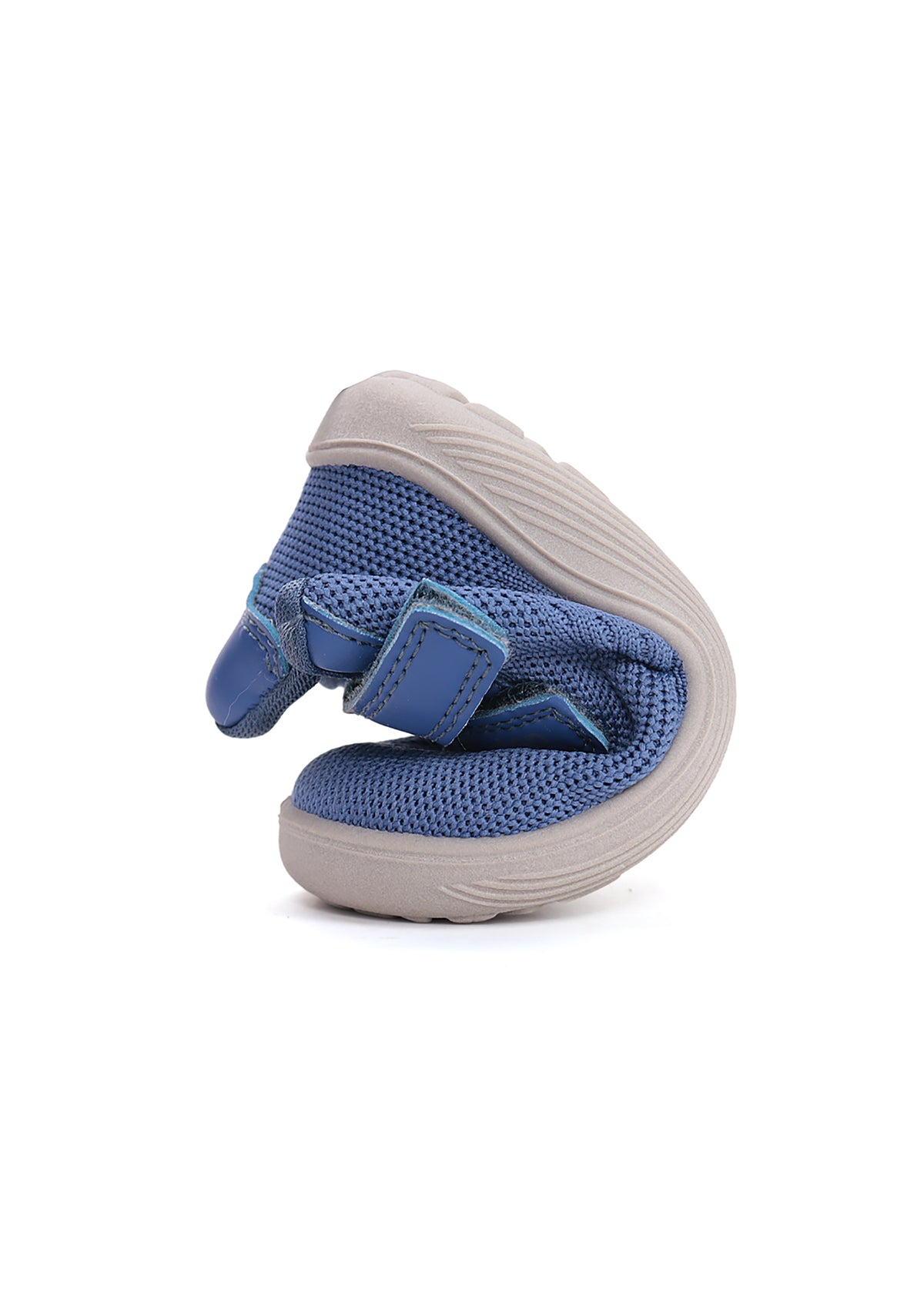 Children's barefoot sneakers - blue fabric, velcro