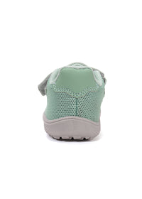 Children's barefoot sneakers - green fabric, Velcro straps