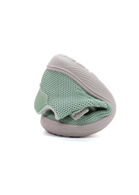 Children's barefoot sneakers - green fabric, Velcro straps