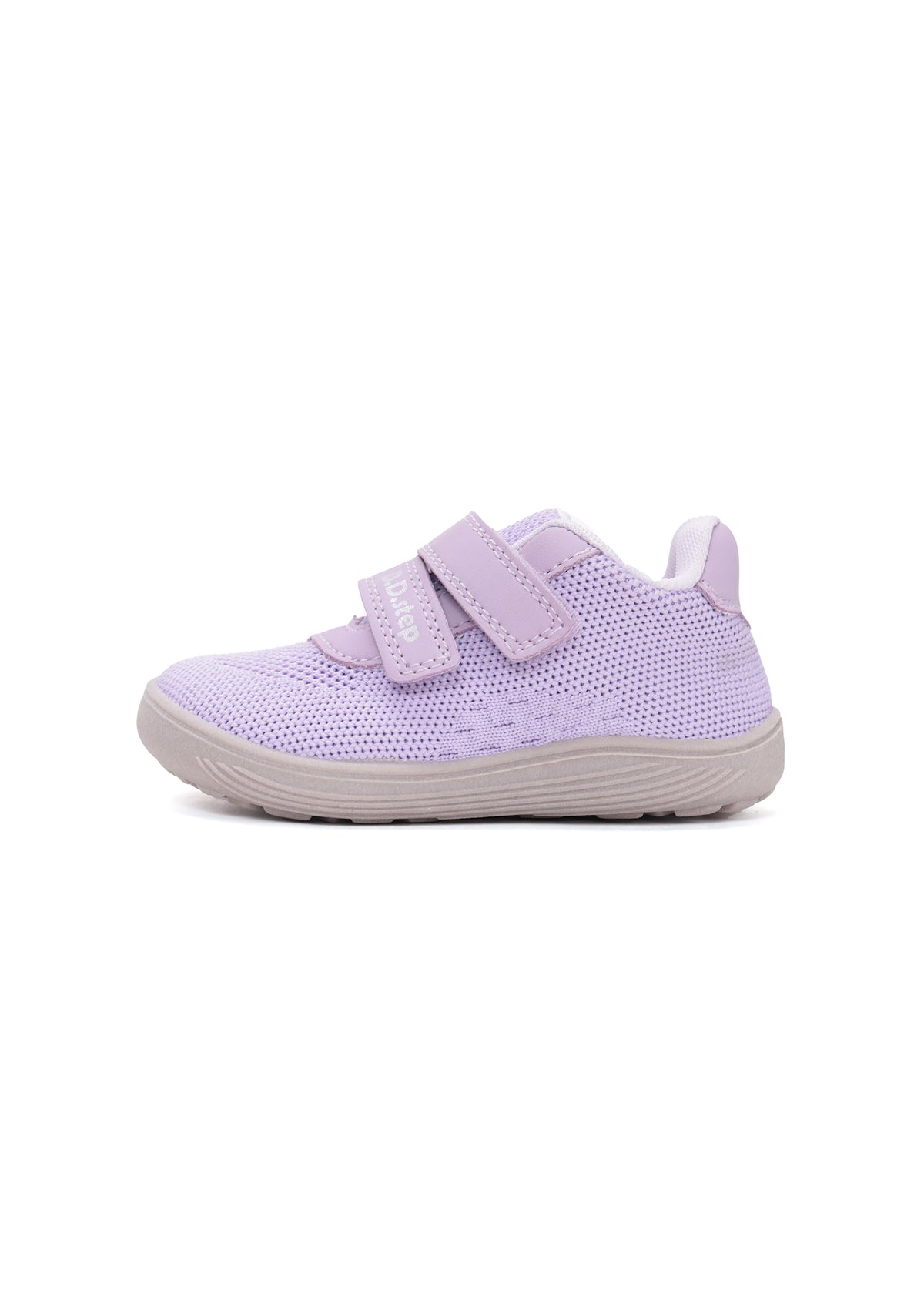Children's barefoot sneakers - purple fabric, Velcro straps