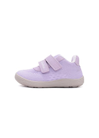 Children's barefoot sneakers - purple fabric, Velcro straps