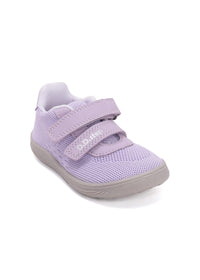 Children's barefoot sneakers - purple fabric, Velcro straps