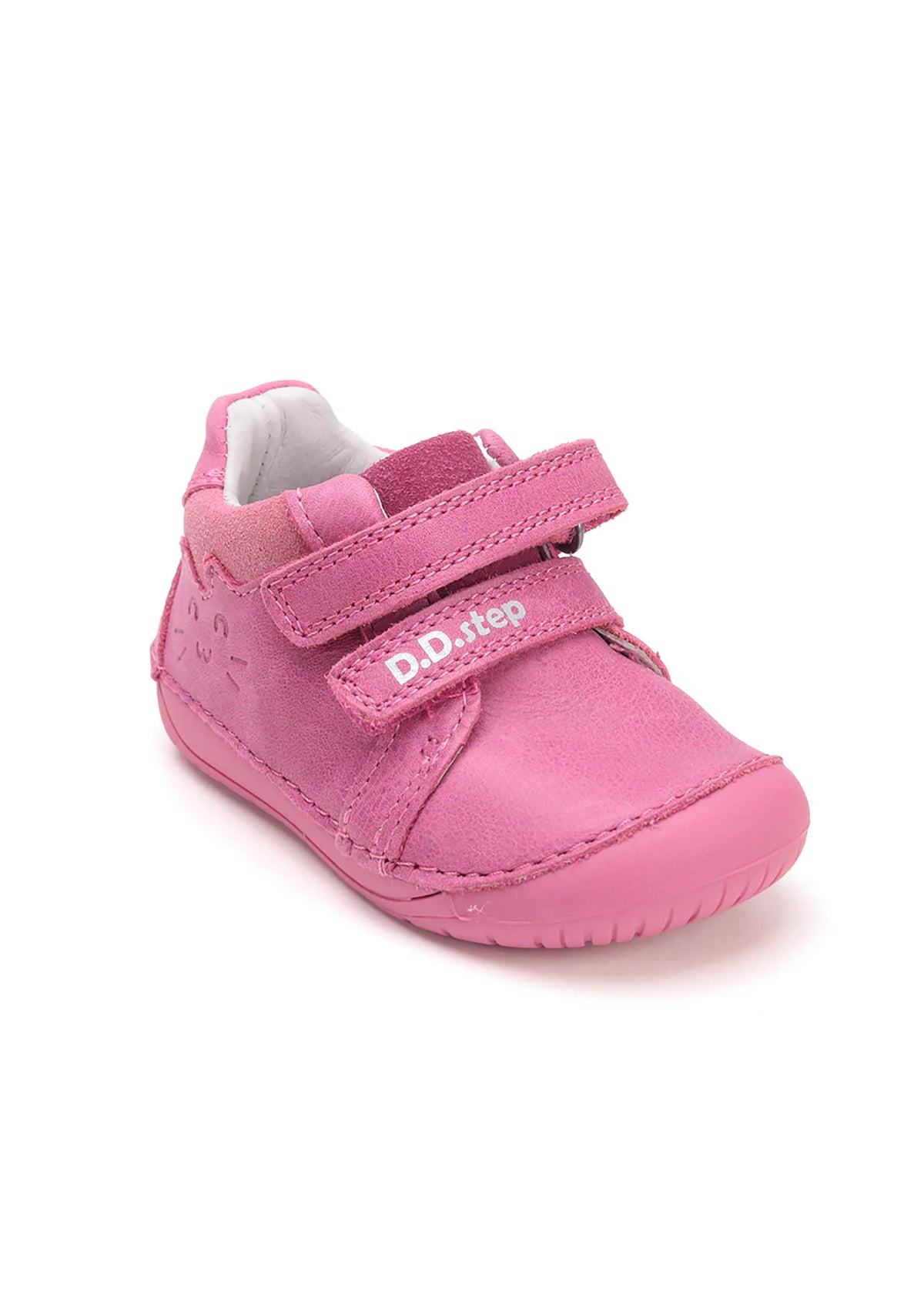 Lasten paljasjalkatennarit, välikausikengät - pinkki nahka, kissa