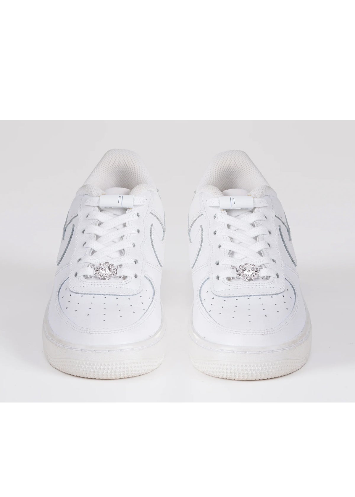 Shoe Lace Decorations - Silver Diamonds