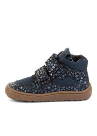 Ankle barefoot sneakers - transitional-season shoes, Autumn TEX, dark blue glitter