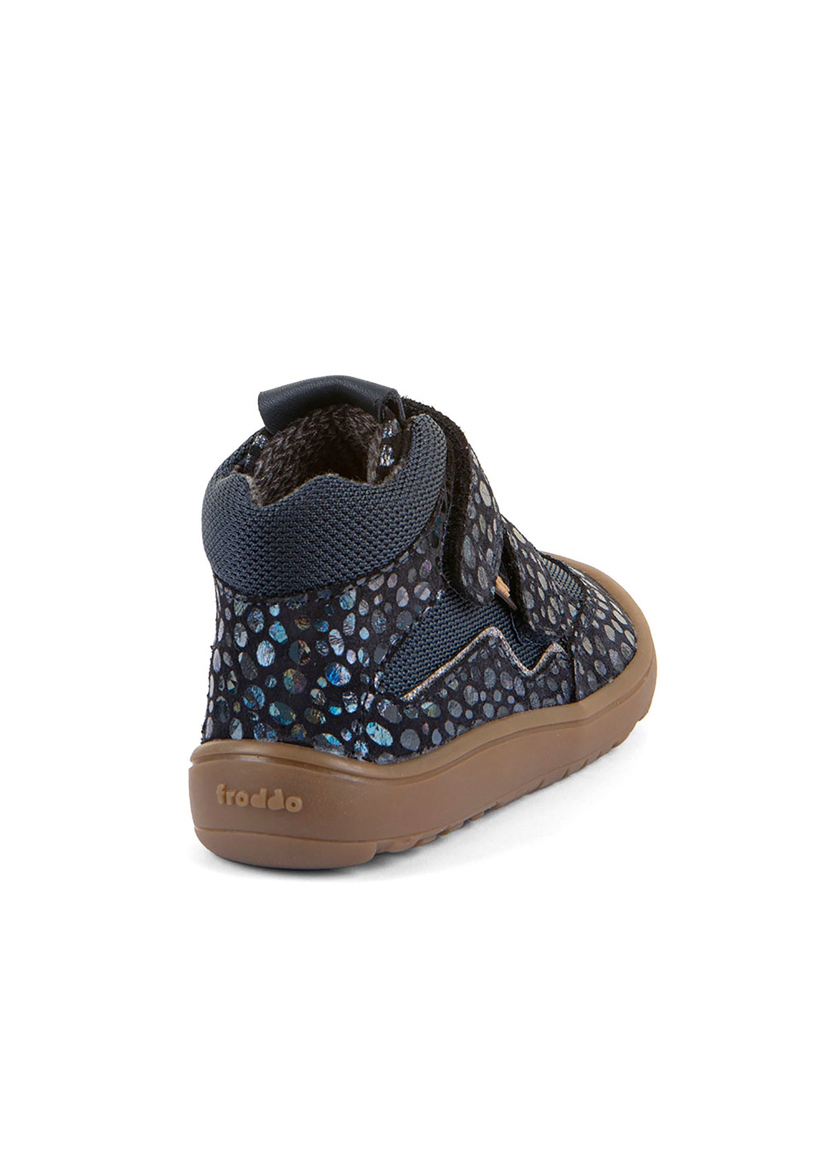 Ankle barefoot sneakers - transitional-season shoes, Autumn TEX, dark blue glitter