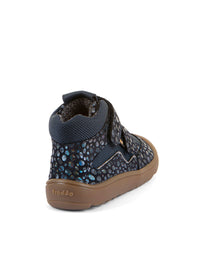 Ankle barefoot sneakers - transitional-season shoes, Autumn TEX, dark blue glitter