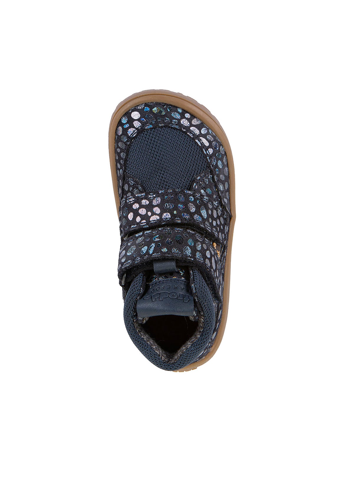 Ankle barefoot sneakers - transitional-season shoes, Autumn TEX, dark blue glitter