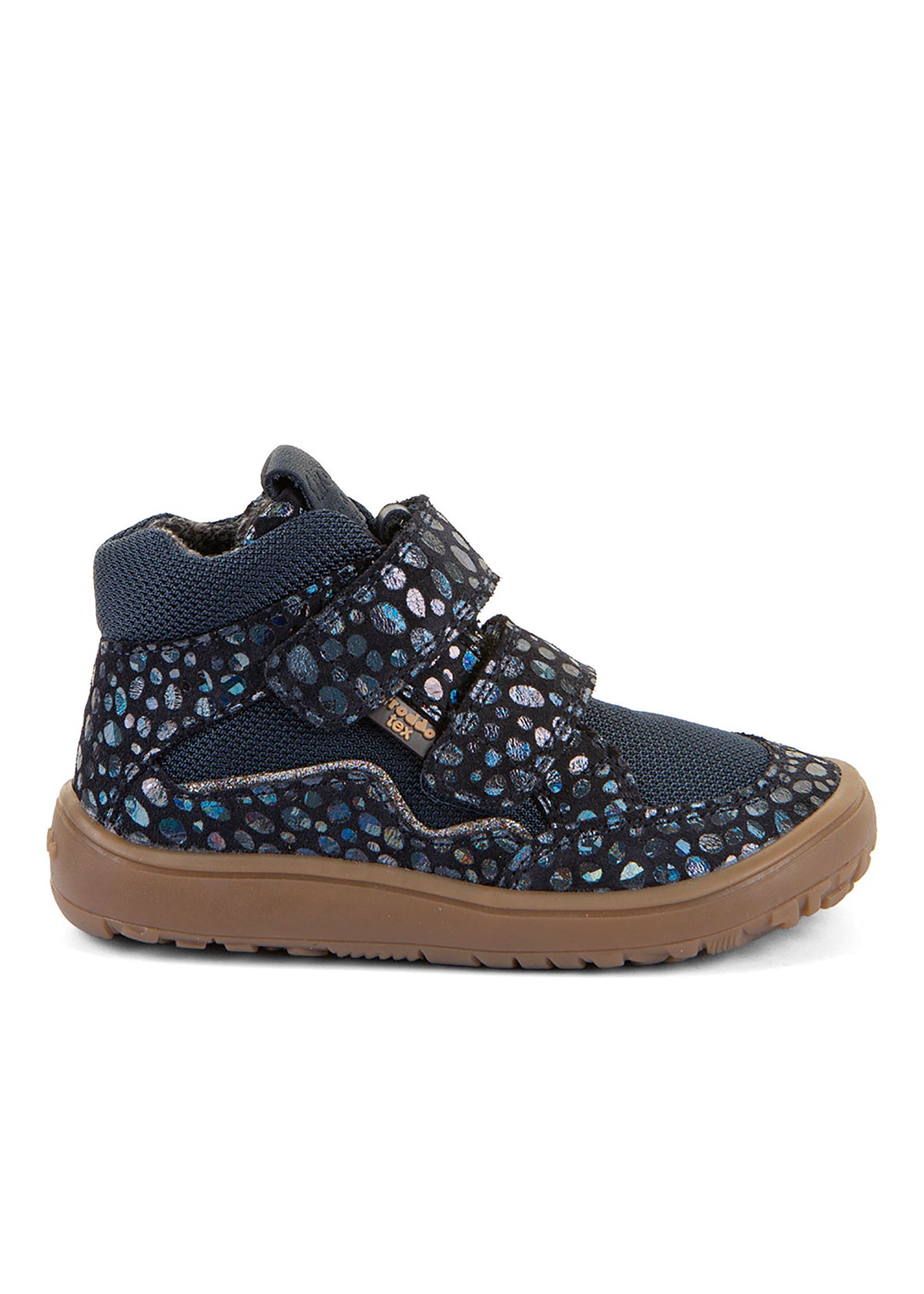 Ankle barefoot sneakers - transitional-season shoes, Autumn TEX, dark blue glitter