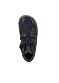 High-top barefoot sneakers - transitional-season shoes, Up Hill TEX, dark blue glitter